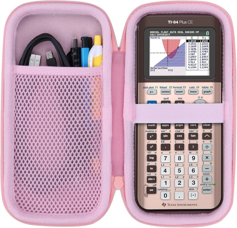 Lebakort Hard Case Compatible with Texas Instruments TI-84 Plus CE/TI-84 Plus/TI-Nspire CX II CAS/TI-Nspire CX II/TI-83 Plus/TI-89 Titanium/TI-85 / TI-86 Color Graphing Calculator (Rose Gold) - Image 1